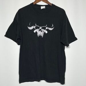 Men's Black Graphic Tee with Skull Design